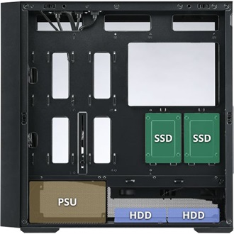 FSP M330 ARGB táp nélküli ablakos Mid Tower számítógépház fekete