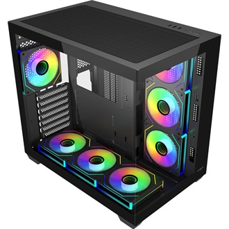 FSP M341 ARGB táp nélküli ablakos Mid Tower számítógépház fekete