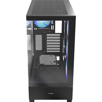 FSP M370 ARGB táp nélküli ablakos Mid Tower számítógépház fekete