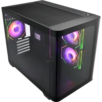 FSP S380 ARGB táp nélküli ablakos MT Mini Tower számítógépház fekete