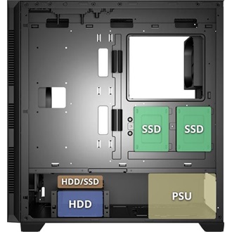 FSP U530 Silent táp nélküli Full Tower számítógépház fekete