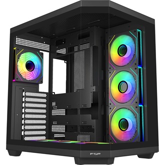 FSP U580 ARGB táp nélküli ablakos Mid Tower számítógépház fekete