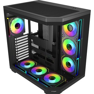 FSP U580 ARGB táp nélküli ablakos Mid Tower számítógépház fekete