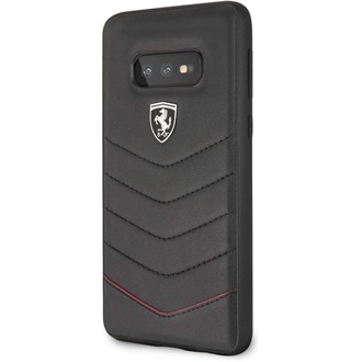 Ferrari Heritage Samsung S10 Lite tűzdelt bőr kemény fekete tok