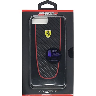 Ferrari SF Pit Stop iPhone 7 Plus valódi karbon kemény fekete tok
