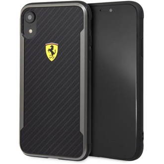 Ferrari SF Racing Shield Iphone XR nyomott karbon hatású fekete tok