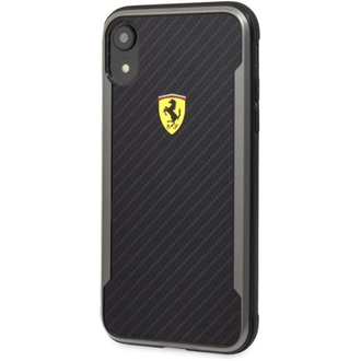 Ferrari SF Racing Shield Iphone XR nyomott karbon hatású fekete tok