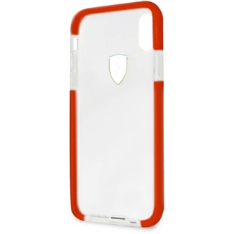 Ferrari iPhone X fényes, átlátszó kemény piros tok