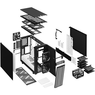 Fractal Design Define 7 táp nélküli ablakos Mid Tower számítógépház fekete