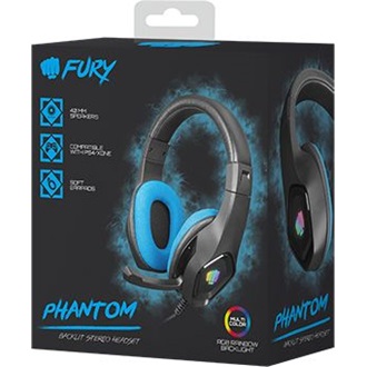 Fury Phantom gaming fejhallgató headset fekete-kék