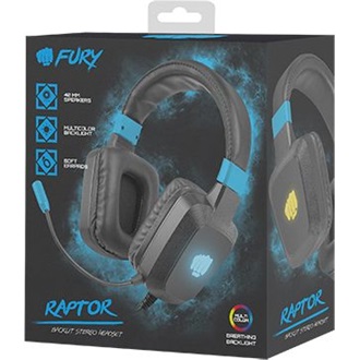 Fury Raptor gaming fejhallgató headset fekete-kék
