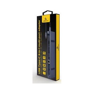 Gembird A-CM-COMBO9-01 multi-port 9-port USB-C adapter szürke