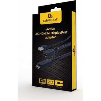 Gembird HDMI 1.4 -> Displayport M/F aktív adapter 0.1m fekete