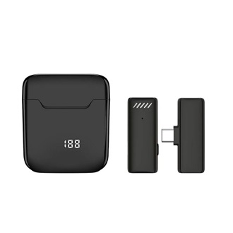 GIGAPACK Bluetooth mikrofon Type-C, aktív zajszűrő + töltőtok, FEKETE