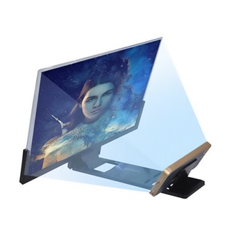GIGAPACK mobiltelefon képernyő nagyító állvány univerzális, 14" nagyítás, FEKETE