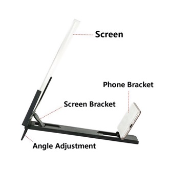 GIGAPACK mobiltelefon képernyő nagyító állvány univerzális, 14" nagyítás, FEKETE