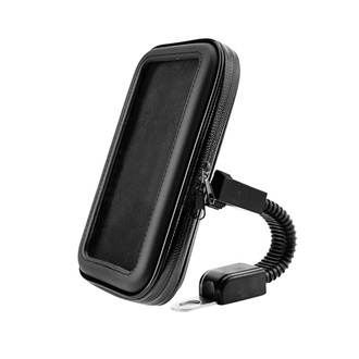 GIGAPACK motoros telefontartó tükörre, 7" méret, FEKETE