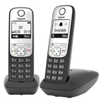 GIGASET A690 DUO telefon készülék (vezeték nélküli, 1 bázis, 2 kézibeszélő, DECT) FEKETE