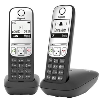 GIGASET A690 DUO telefon készülék (vezeték nélküli, 1 bázis, 2 kézibeszélő, DECT) FEKETE