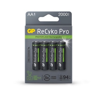 GP RECYKO+ PRO FAST FLASH elem (AA, 1.2V, 2000mAh Ni-MH, újratölthető) 4db/csomag