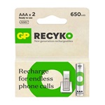 GP RECYKO elem (AAA, 1.2V, 650mAh Ni-MH, újratölthető) 2db/csomag