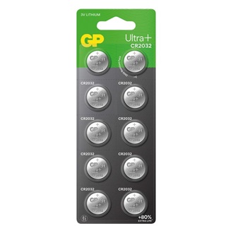 GP ULTRA PLUS gombelem (CR2032, 3V, lítium) 10db/csomag