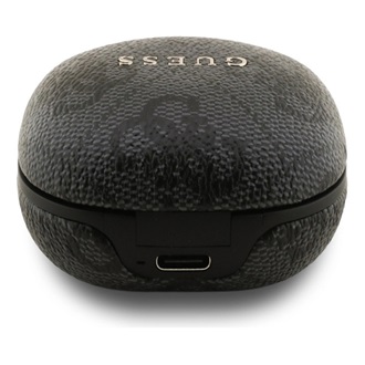 GUESS 4G CLASSIC METAL LOGO bluetooth fülhallgató SZTEREO (v5.4, TWS, mikrofon, zajszűrő + töltőtok) FEKETE