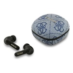 GUESS 4G CLASSIC METAL LOGO bluetooth fülhallgató SZTEREO (v5.4, TWS, mikrofon, zajszűrő + töltőtok) VILÁGOSKÉK