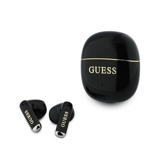 GUESS GOLD LINE GLOSSY CLASSIC LOGO bluetooth fülhallgató SZTEREO v5.4, mikrofon + töltőtok, FEKETE