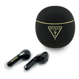 GUESS GOLD LINE TRIANGLE bluetooth fülhallgató SZTEREO (v6.0, TWS, mikrofon, IPX5 vízálló + töltőtok) FEKETE
