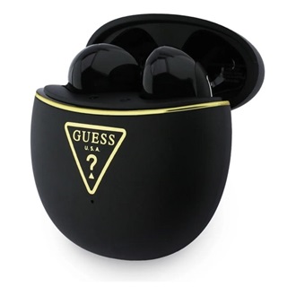 GUESS GOLD LINE TRIANGLE bluetooth fülhallgató SZTEREO (v6.0, TWS, mikrofon, IPX5 vízálló + töltőtok) FEKETE