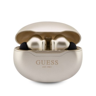 GUESS METALIC FINISH bluetooth fülhallgató SZTEREO v5.3, mikrofon + töltőtok, ARANY
