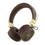 GUESS METAL LOGO 4G Bluetooth fejhallgató SZTEREO v5.3, IPX4 vízálló, BARNA