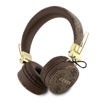 GUESS METAL LOGO 4G Bluetooth fejhallgató SZTEREO v5.3, IPX4 vízálló, BARNA