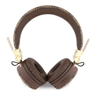 GUESS METAL LOGO 4G Bluetooth fejhallgató SZTEREO v5.3, IPX4 vízálló, BARNA