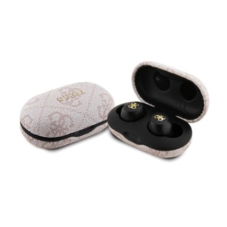 GUESS METAL LOGO bluetooth fülhallgató SZTEREO v5.3, IPX5 vízálló + töltőtok, RÓZSASZÍN