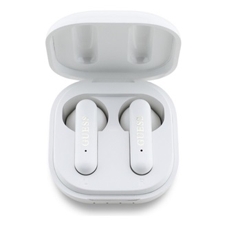 GUESS METAL LOGO bluetooth fülhallgató SZTEREO (v5.3, TWS, mikrofon, zajszűrő, IPX5 vízálló + töltőtok) FEHÉR