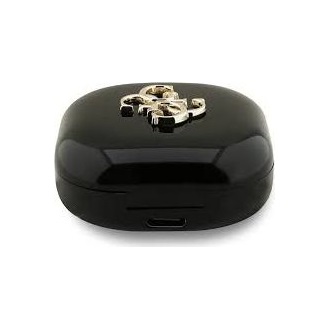 GUESS METAL LOGO bluetooth fülhallgató SZTEREO (v5.3, TWS, mikrofon, zajszűrő, IPX5 vízálló + töltőtok) FEKETE