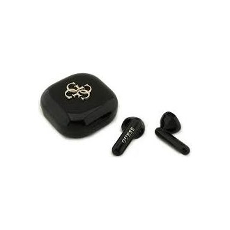 GUESS METAL LOGO bluetooth fülhallgató SZTEREO (v5.3, TWS, mikrofon, zajszűrő, IPX5 vízálló + töltőtok) FEKETE