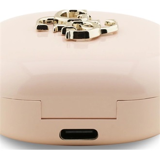 GUESS METAL LOGO bluetooth fülhallgató SZTEREO (v5.3, TWS, mikrofon, zajszűrő, IPX5 vízálló + töltőtok) RÓZSASZÍN