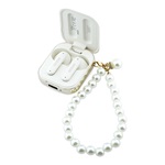 GUESS PEARL STRAP bluetooth fülhallgató SZTEREO (v5.4, TWS, mikrofon, IPX5 vízálló, kézpánt + töltőtok) FEHÉR