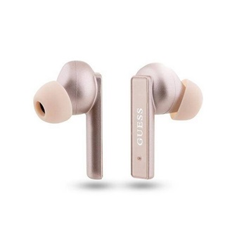 GUESS PRINTED LOGO Bluetooth fülhallgató SZTEREO v5.1, mikrofon + töltőtok, ROZÉARANY