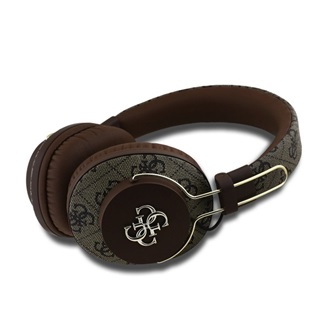 GUESS PU 4G METAL LOGO bluetooth fejhallgató SZTEREO (v5.3, mikrofon, zajszűrő) SÖTÉTBARNA