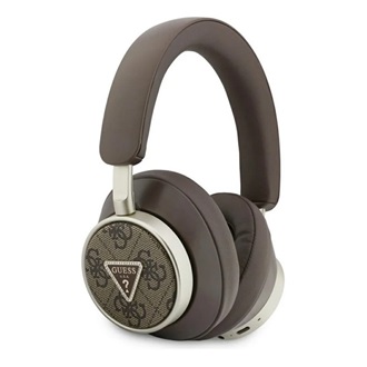 GUESS PU 4G TRIANGLE LOGO ENC bluetooth fejhallgató SZTEREO (v5.4, mikrofon, zajszűrő) SÖTÉTBARNA