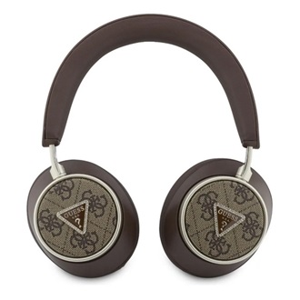 GUESS PU 4G TRIANGLE LOGO ENC bluetooth fejhallgató SZTEREO (v5.4, mikrofon, zajszűrő) SÖTÉTBARNA