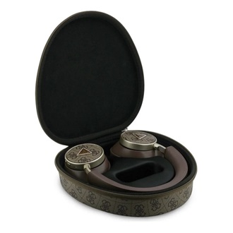 GUESS PU 4G TRIANGLE LOGO ENC bluetooth fejhallgató SZTEREO (v5.4, mikrofon, zajszűrő) SÖTÉTBARNA