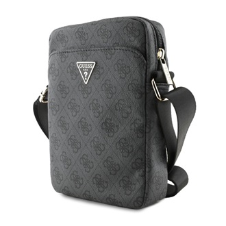 GUESS PU 4G TRIANGLE LOGO kézitáska álló univerzális, vállpánt, FEKETE