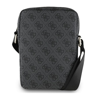 GUESS PU 4G TRIANGLE LOGO kézitáska álló univerzális, vállpánt, FEKETE