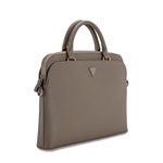 GUESS PU GRAINED TRIANGLE LOGO LAPTOP/NOTEBOOK táska (univerzális, bőr hatású, vállpánt, 15-16" méret) BARNA