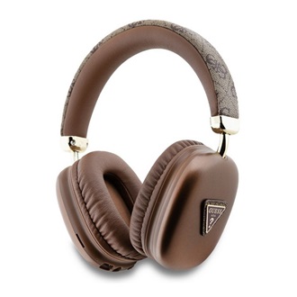 GUESS PU LEATHER 4G TRIANGLE LOGO bluetooth fejhallgató SZTEREO (v5.3, mikrofon, zajszűrő, IPX4 vízálló) BARNA